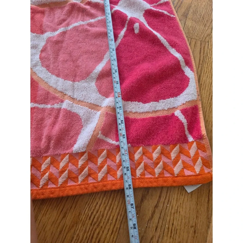 The Big One Pink Orange Grapefruit Citrus Beach Towel 100% Cotton 34x68 Y2K Boho